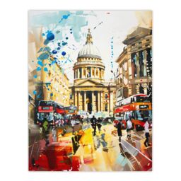 "Artery8 St Pauls Cathedral London England Abstract Fun Wall Art Print in Beige - Size: W24"" x H32""" - thumbnail 1