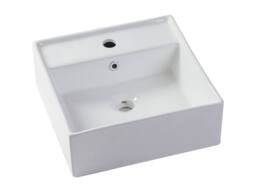 Vente-unique Fluted Wall-Hung Bathroom Unit With Square Countertop Basin & Tall in Beige - thumbnail 8