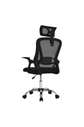 Living and Home Swivel Office Chair with Headrest in Black - thumbnail 3