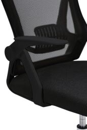 Living and Home Swivel Office Chair with Headrest in Black - thumbnail 4