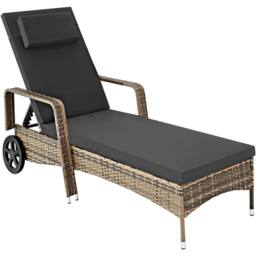 tectake Sun Lounger Caspian - Size: 1 Seater - thumbnail 1