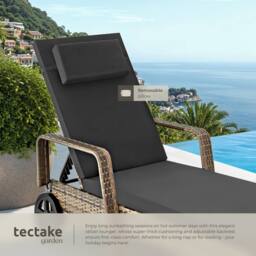 tectake Sun Lounger Caspian - Size: 1 Seater - thumbnail 4