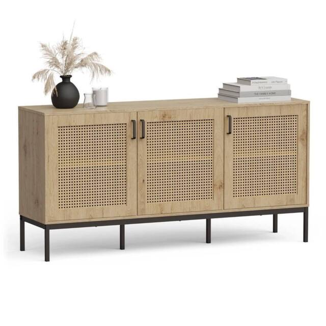 NESTLUNE Effect Wide Sideboard for Living Room in Beige - Size: 100 cm x 15 cm - image 1