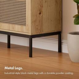 NESTLUNE Effect Wide Sideboard for Living Room in Beige - Size: 100 cm x 15 cm - thumbnail 6