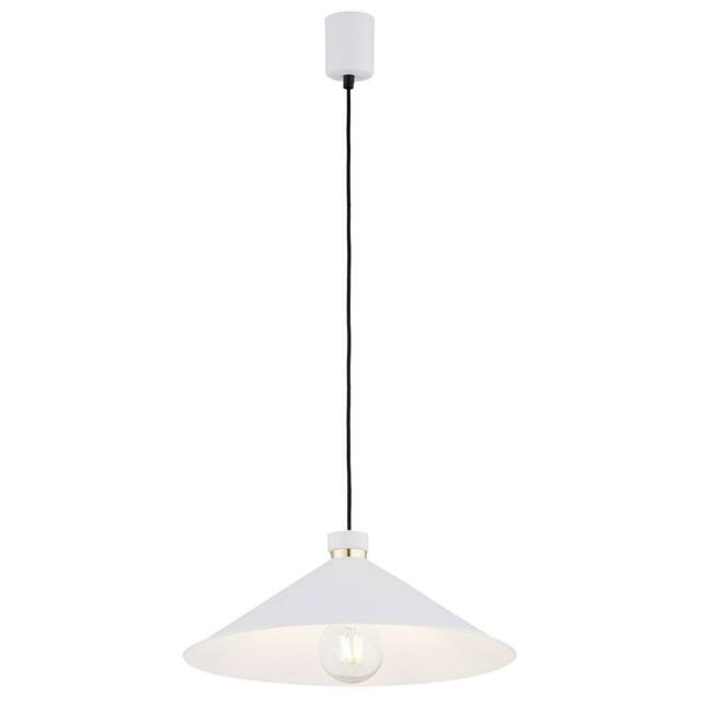 Netlighting Nashville Dome Pendant Ceiling Light White Structure Brass Elements - image 1