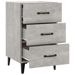 Berkfield Home Bedside Cabinet Concrete Grey 40x40x66 cm Engineered Wood - Size: 40 x 40 x 66 cm - thumbnail 5