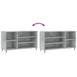 Berkfield Home Shoe Cabinet Concrete Grey 102x36x60 cm Engineered Wood - Size: 102 x 36 x 60 cm - thumbnail 7