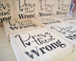 Amaya Rose Ltd Prove Them Wrong Solid Wood Freestanding Plaque. Uplifting Shelf Décor in Beige - thumbnail 6
