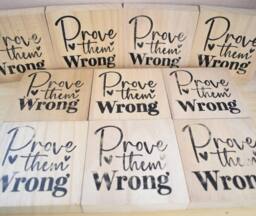 Amaya Rose Ltd Prove Them Wrong Solid Wood Freestanding Plaque. Uplifting Shelf Décor in Beige - thumbnail 5