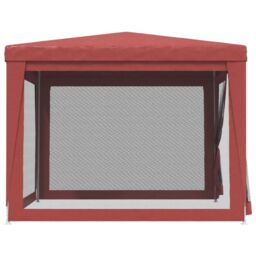 Berkfield Home Party Tent with 4 Mesh Sidewalls Red 3x3 m HDPE - thumbnail 4