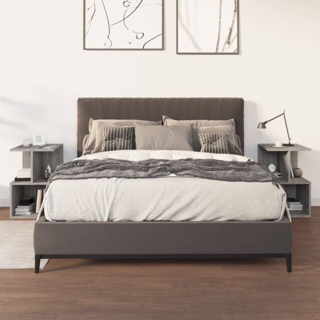 Berkfield Home Bedside Cabinets 2 pcs Grey Sonoma 35x35x55 cm Engineered Wood - Size: 35 x 35 x 55 cm - image 1