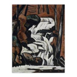 Artery8 Smelt Brook Falls Landscape Marsden Hartley Framed Wall Art Print in Brown - Size: A4 - thumbnail 3