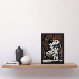 Artery8 Smelt Brook Falls Landscape Marsden Hartley Framed Wall Art Print in Brown - Size: A4 - thumbnail 2