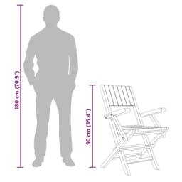 Berkfield Home Folding Garden Chairs 4 pcs 55x61x90 cm Solid Wood Teak in Brown - Size: 55 x 61 x 90 cm - thumbnail 6