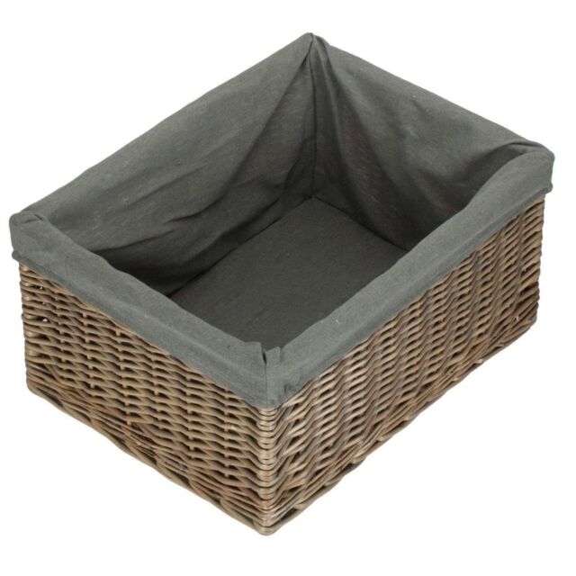 Red Hamper Jumbo Antique Wash Storage Basket with Grey Sage Lining - image 1