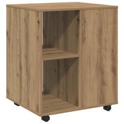 Berkfield Home Rolling Cabinet Artisan Oak 60x53x72 cm Engineered Wood in Brown - Size: 60 x 53 x 72 cm - thumbnail 7