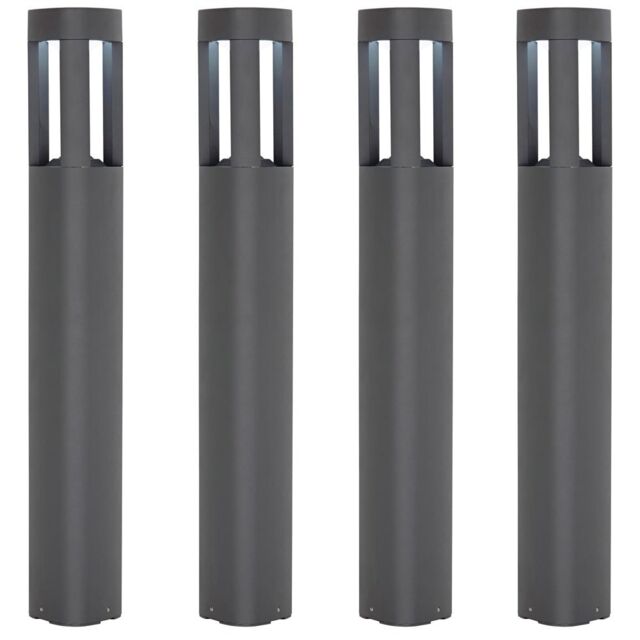 Loops 4 PACK Outdoor Post Bollard Light Grey Triangle IP54 Modern Driveway Lamp LED - image 1