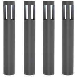Loops 4 PACK Outdoor Post Bollard Light Grey Triangle IP54 Modern Driveway Lamp LED