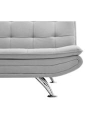 Living and Home Fabric 3-Seater Convertible Sofa Bed in Light Grey - thumbnail 5