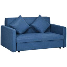 Wyld Haus Palani Bayo Snow Flannel Deep Blue 2 Seater Sofa Bed Hidden Storage in Dark Blue - thumbnail 2