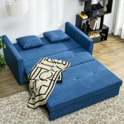 Wyld Haus Palani Bayo Snow Flannel Deep Blue 2 Seater Sofa Bed Hidden Storage in Dark Blue - thumbnail 7