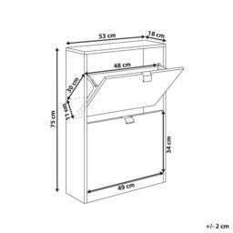 Wyld and Coco Shoe Storage Cabinet - White MDF 2 Compartments - thumbnail 3