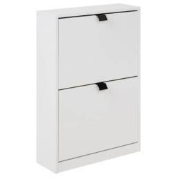 Wyld and Coco Shoe Storage Cabinet - White MDF 2 Compartments - thumbnail 2