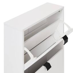 Wyld and Coco Shoe Storage Cabinet - White MDF 2 Compartments - thumbnail 7