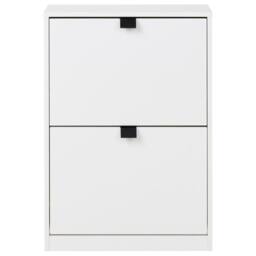 Wyld and Coco Shoe Storage Cabinet - White MDF 2 Compartments - thumbnail 5