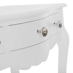 Statement Furniture Juliette Dressing Table Set with Crystal Handles (with Stool & Mirror) in White - thumbnail 4