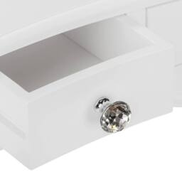 Statement Furniture Juliette Dressing Table Set with Crystal Handles (with Stool & Mirror) in White - thumbnail 5