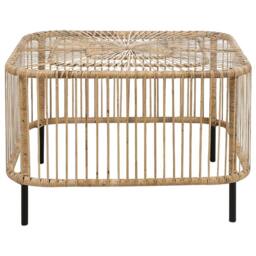 Wyld and Coco Outdoor Rattan Coffee Table Natural Powder Coat Handmade Boho Style - thumbnail 4