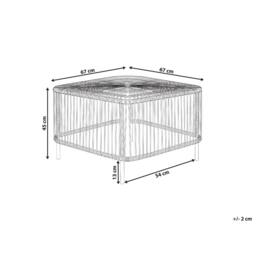 Wyld and Coco Outdoor Rattan Coffee Table Natural Powder Coat Handmade Boho Style - thumbnail 3