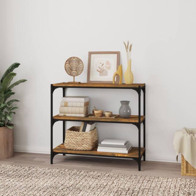 Berkfield Home Charming Book Cabinet Smoked Oak 80x33x70.5 cm Engineered Wood an in Brown - image 1