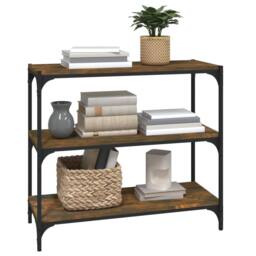 Berkfield Home Charming Book Cabinet Smoked Oak 80x33x70.5 cm Engineered Wood an in Brown - thumbnail 4