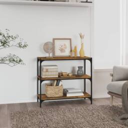 Berkfield Home Charming Book Cabinet Smoked Oak 80x33x70.5 cm Engineered Wood an in Brown - thumbnail 2