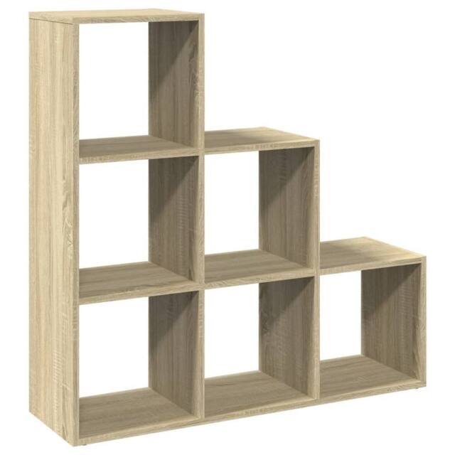 Berkfield Home Room Divider Bookcase¬†3-Tier Sonoma Oak 99x29x99 cm Engineered Wood in Light Brown - Size: 99 x 29 x 99 cm - image 1