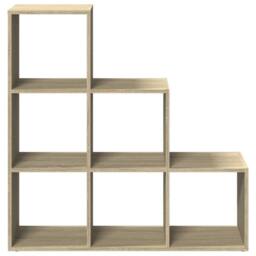 Berkfield Home Room Divider Bookcase¬†3-Tier Sonoma Oak 99x29x99 cm Engineered Wood in Light Brown - Size: 99 x 29 x 99 cm - thumbnail 5