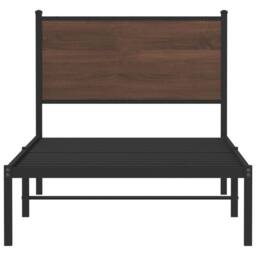Berkfield Home Metal Bed Frame without Mattress Brown Oak 80x200 cm - thumbnail 5