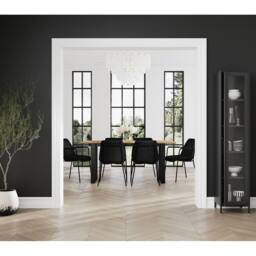 Lemon Pavilion Furniture Carlo Arms Dining Chair (Pack of 2) - Textured Velvet/Metal - Black - thumbnail 6