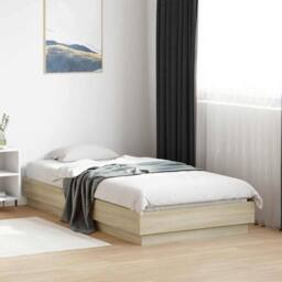 Berkfield Home Durable Bed Frame without Mattress Sonoma Oak 90x190 cm Single En in Light Brown - thumbnail 2