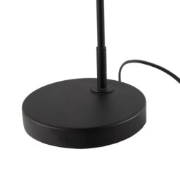 Happy Homewares Traditional Matte Black Arch Desk Table Lamp with Clear Ribbed Shade - thumbnail 3