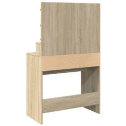 Berkfield Home Dressing Table with LED Sonoma Oak 80x41x134.5 cm in Light Brown - thumbnail 7