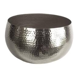 Leaf Artificial Ferns Display with Metal Silver Bowl Planter 50x65cm in Green - Size: 50x65 cm - thumbnail 3