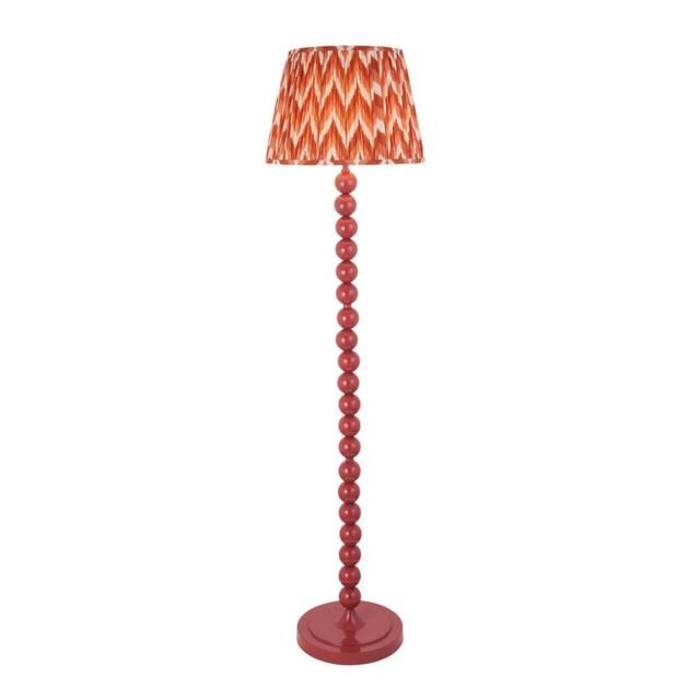 Netlighting Higgledy Gloss Pink Floor Lamp Orange Fabric Zigzag Shade 40cm E27 - image 1