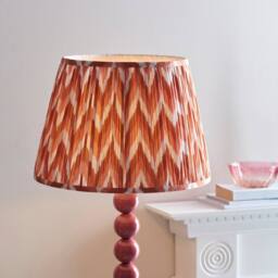 Netlighting Higgledy Gloss Pink Floor Lamp Orange Fabric Zigzag Shade 40cm E27 - thumbnail 4
