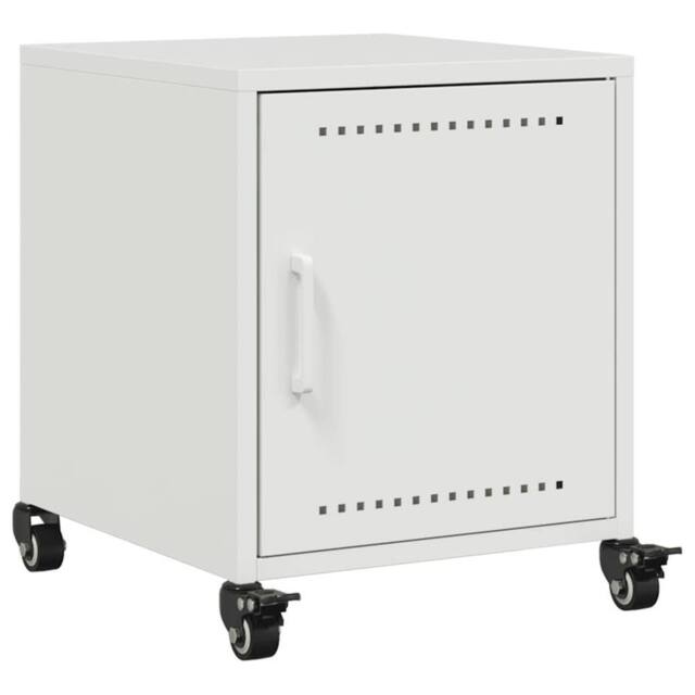 Berkfield Home Bedside Cabinet White 36x39x43.5 cm Steel - image 1