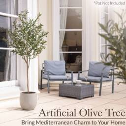 Christow Artificial Olive Tree Realistic Leaves Olives Indoor Outdoor 4-6ft - Size: 4ft - thumbnail 2