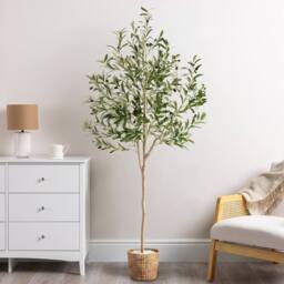 Christow Artificial Olive Tree Realistic Leaves Olives Indoor Outdoor 4-6ft - Size: 4ft