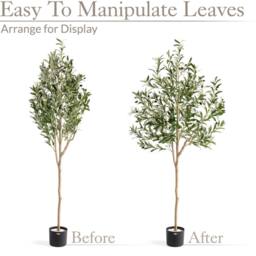 Christow Artificial Olive Tree Realistic Leaves Olives Indoor Outdoor 4-6ft - Size: 4ft - thumbnail 5